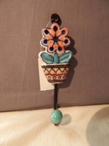 handgemachter Kleiderhacken, Blume in Topf