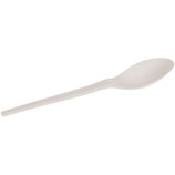 Mehrweg Kaffeelöffel weiß 12,8cm aus CPLA, kompostierbar (50 Stück)