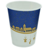 B1 Bio Pappbecher mit Weihnachtsmotiv 200ml , Glühweinbecher (75 Stück)