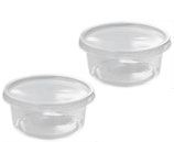 Set Dressingbecher pp 100ml rund transparent mit Deckel, Dressingbecher (100 Stück)