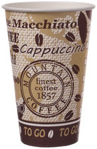 B2 Kaffeebecher 400ml beige mit Motiv, Ø 90mm (100 Stück)