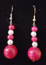PERLEN MITTEL KNALLPINK MIT WEISS