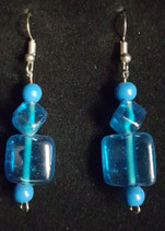 GLAS PERLEN DOPPELT STEIN BLAU