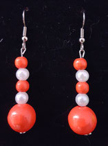 PERLEN MITTEL NEON ORANGE MIT WEISS