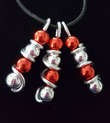 HIPPY HOPPY  DEKOPERLEN DREIFACH SILBER ROT