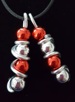 HIPPY HOPPY  DEKOPERLEN DOPPELT SILBER ROT