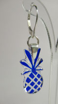 BO 130 - BOUCLES CRISTAL "Zananas" bleues