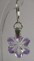 BO 122 - BOUCLES CRISTAL "fleur étoilées" violettes