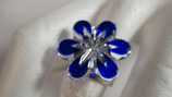 BI 143 - Bague "fleur étoilé" bleue