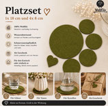 Platzset- rund hellgrün meliert
