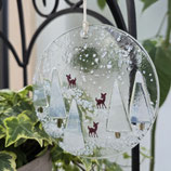 Dekohänger BAMBI IM WINTER weiß-braun
