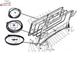 76-5206050, 76-5206020, 76-5707060-А GAZ 69 Gummidichtungen der Frontscheibe. GAS 69 windshield seals. Прокладки ветрового стекла ГАЗ 69.