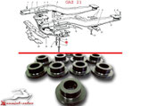 12-2801139 Rahmenquerträger Gummibuchse GAZ 21 Wolga. Frame cross member rubber bushing GAS M21 Volga. Втулка крепления поперечины ГАЗ М21 Волга.