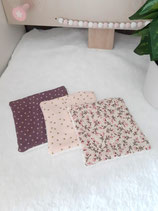 Coton démaquillant Violet/Rose (lot de 3)