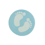 Scheibenperle Babyfüßchen babyblau-weiß