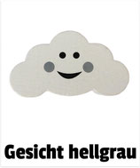 Motivperle Wolke Gesicht hellgrau