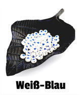 Acrylperlen Herz weiß-blau