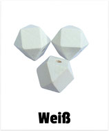 Holzhexagon 16mm weiß