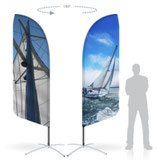 Beachflags, doppelseitig, dreilagig genäht, nicht durchscheinend.
