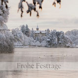 Faltkarte-Frohe Weihnachten Blick auf den Schlosspark