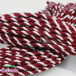Cordón para medallas - Burdeos y blanco