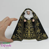 Virgen 16,5 cm - Vestida con saya y manto en relieve