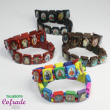 Pulsera de madera con santos