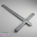 Cruz 01 impresión 3D - Con atributos de la pasión plateada