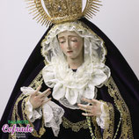 Virgen dolorosa de la Luz al óleo - 59 cm