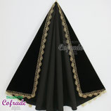 Manto Terciopelo 2009 con encaje - para 25 a 120 cm (varios colores)