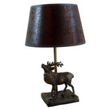 Bronzelampe "Röhrender Hirsch"