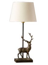 Bronzelampe "Aufrechter Hirsch"