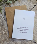 Es gibt Tage, da ist die Traurigkeit