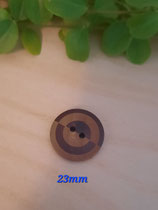 Prym Holzknopf 2-Loch, Kreis, 18 und 23mm, dunkelbraun