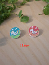 Prym/Union Polyesterknopf Öse, Einhorn, 18mm, hellgrün rosa