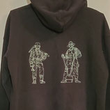 Hoodie schwarz "Henner & Frieder" bestickt