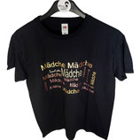 T-Shirt schwarz "Iserfeller Mädche" bunt (Fruit of the Loom)