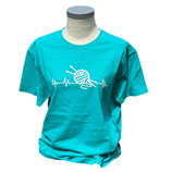 Tshirt "Herzschlag stricken" Aquablau (SOLs)