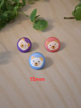 Prym/Union Polyesterknopf Öse, Teddy, 15mm, violett