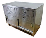 マルゼン 業務用 ステンレス製 食器庫 1200×630×900 / 厨房  引出し 扉付き 作業台 調理台 引戸