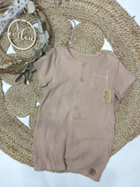 Musselin Overall beige mit Knopf Biene Gr. 86/92