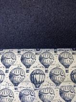 Wollwalkoveral dunkelblau/Heißluftballon/ Bündchen dunkelblau