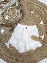 Musselin Short Rüschen weiß