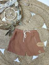 Musselin Short Bändel hellbraun