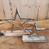 Silber Stern mit Holzständer