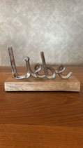 Schriftzug Liebe silber