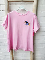 T-Shirt COZY SAUSAGE DOG ROSA EDITION