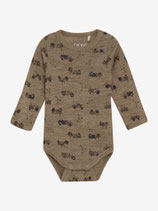 Body Langarm Coccoa Creme mit Muster 33603