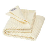 Waben-Strickdecke natur