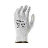 Gants polyester enduction PU - Blancs - Sachet de 10 paires